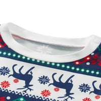 Божиќни пижами За Семејство Врвови За Печатење Букви Со Долги Ракави + Панталони Од Снегулки Поставија Зимска Облека За Спиење
