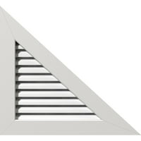Ekena Millwork 24 W 14 H десен триаголник Gable Vent - Функционален терен на десната страна, PVC Gable отвор со 1 4 рамка за
