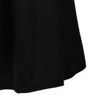 Hueook Ноќта На Вештерките Црни Фустани За Жени Плус Големина Ретро Печатење Шарени Мода Со Долги Ракави Секојдневен Долг Фустан