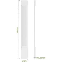5 W 120 H 2 P Fluted PVC Pilaster W Декоративен капитал и база